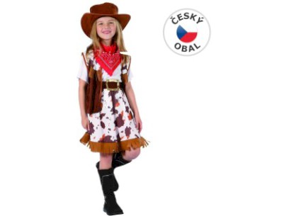 72891-09421 09421 - Šaty na karneval - kovbojská dívka, 120 - 130 cm