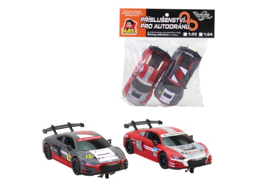 Náhradní autíčka k autodráze s licencí Audi, v sáčku, 2 ks