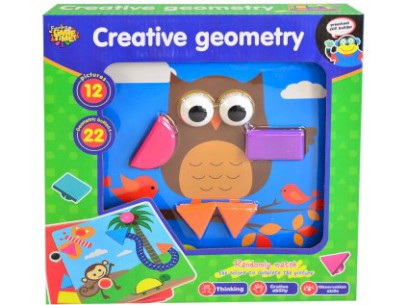 12351 - Mozaika geometrické tvary 22 dílků, 12 karet, 25 x 25 cm