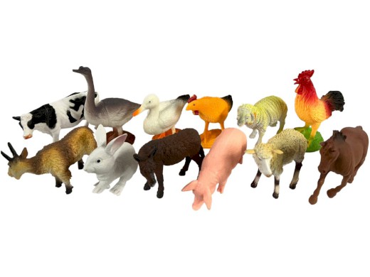 Zvířátka domácí 12 ks  v display  boxu, 12,5 cm