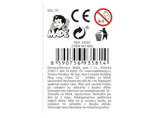 93581 - Červ na klíček 14 cm, 12 ks v boxu