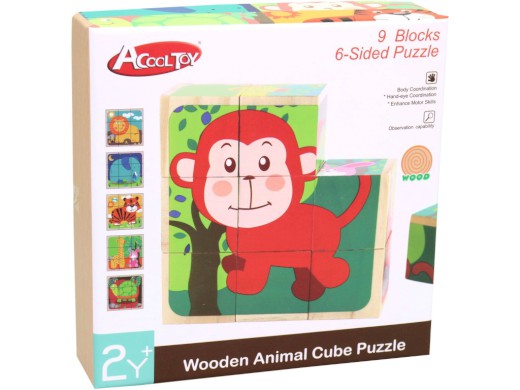 20325 - Dřevěné kostky se zvířátky