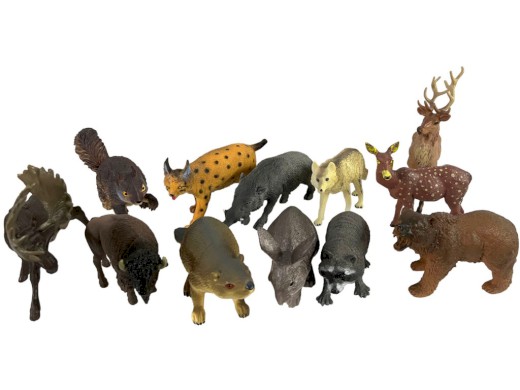Zvířátka lesní 12 ks v display boxu, 12,5 cm