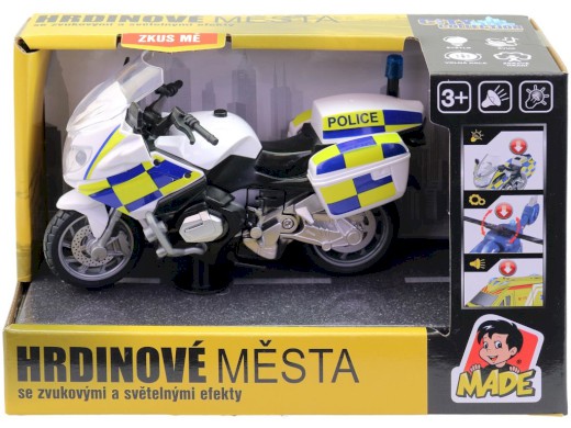 Dětská motorka ambulance a policie– světlo a zvuk