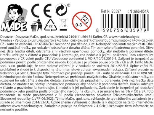 Elektroauto na ovládání, 19 cm, vyměnitelná kola, funkce driftování, nabíjecí stanice
