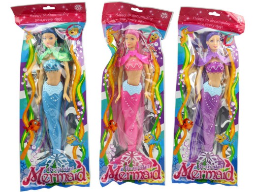 16828 - Panenka mořská panna v sáčku, 3 barvy 33 cm