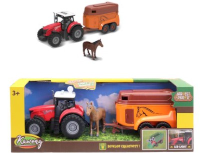 89150-26108 Traktor s přívěse pro převoz koní, na baterie, 15 cm