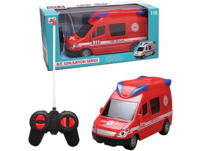 14751 - Auto hasičské na dálkové ovládání, se světlem a zvukem, 21 cm