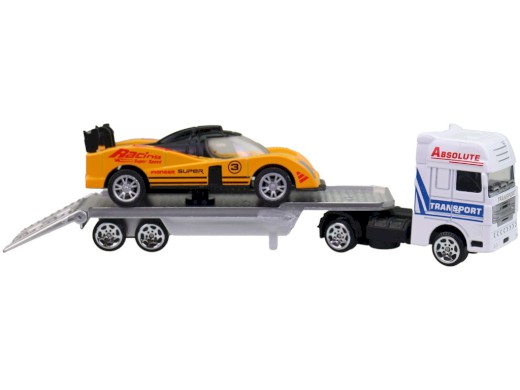 Auto přepravní se závodním autem, 18 cm