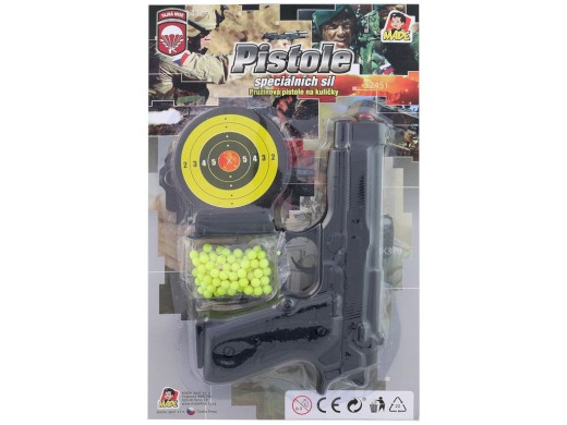 67509 - Pistolka na kartě s náhradními kuličkami