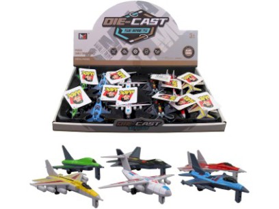 Letadlo, 12 ks v display boxu, 10 cm