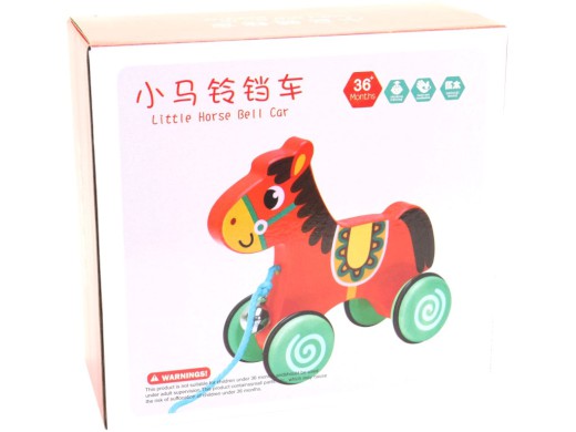 20367 - Dřevěné tahadlo, kůň, 16 cm