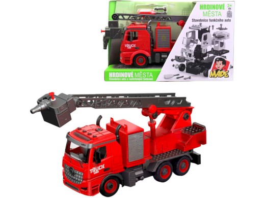 Auto hasiči k sestavení, světlo a zvuk, baterie, 30 cm