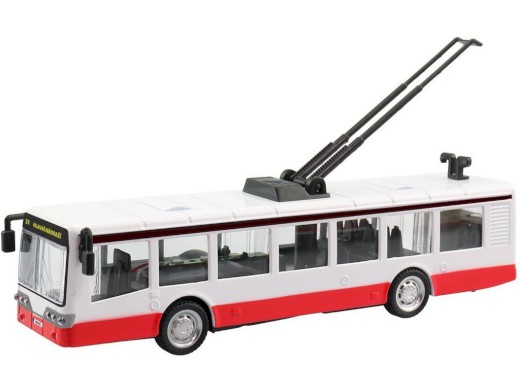 09026 - Trolejbus kovový na zpětný chod, 16 cm