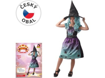 09190 - Šaty na karneval - čarodějnice, 120 - 130 cm