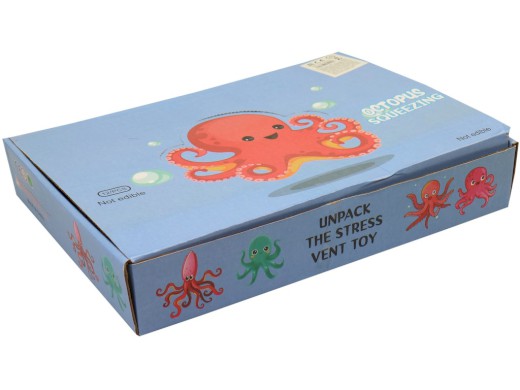 Relaxační chobotnice s světlem, 6cm, 12ks v boxu