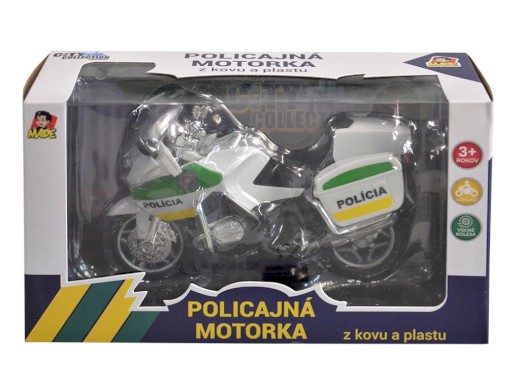 MaDe Motorka policejní kovová CZ 18cm