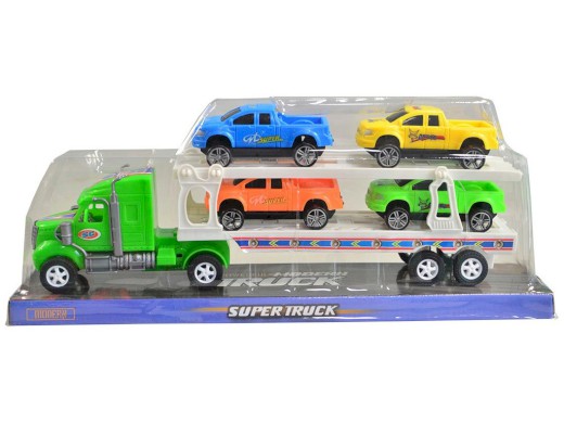 05708 - Tahač s auty, na setrvačník, 31,4 x 13,2 x 8,5 cm