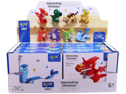 Kostky dinosaurus, 8 ks v display boxu