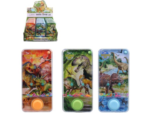 Vodní hra Jurský park, 14 x 7 x 2 cm, 24 ks v display boxu