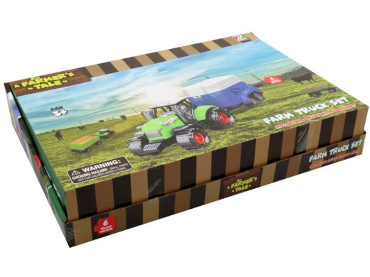 15364 - Traktor s vlečkou, se světlem a zvukem, volná kola, 23,5 x 6 x 6 cm