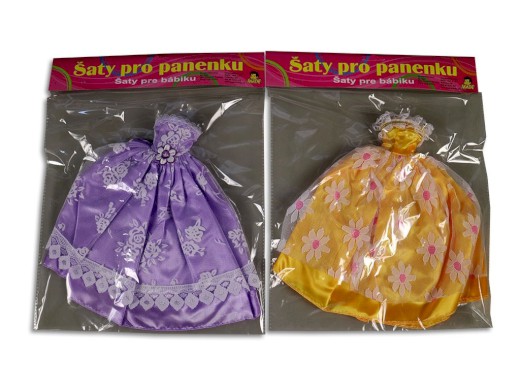 59728 - Šaty plesové pro panenku, 21 druhů - mix, 26 cm