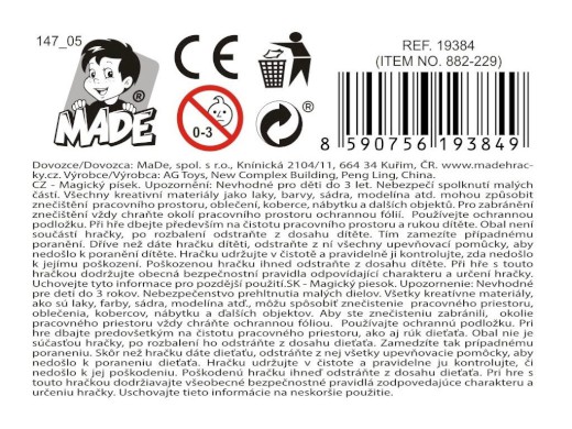 Písek magický s příslušenstvím, 6 dóz v display boxu, 8 cm