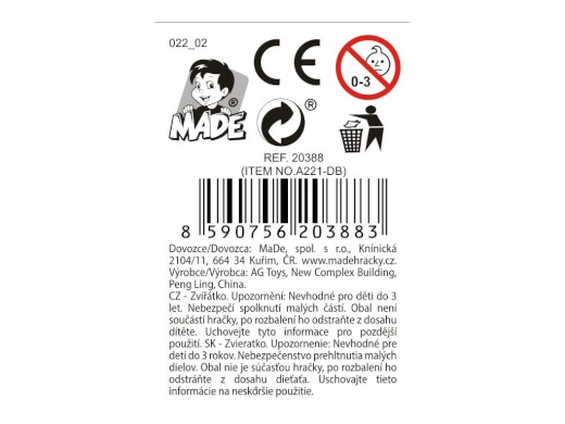 Zvířátko lama, 24 ks v display boxu, 9 cm