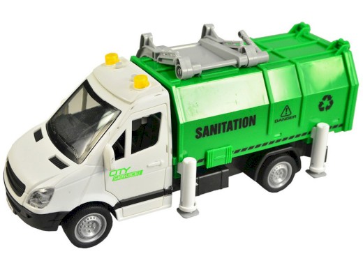 12415 - Auto popelářské na setrvačník, se světlem a zvukem, 19 cm