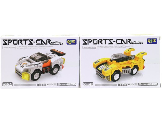 Kostky závodní auta, 16 ks v display boxu