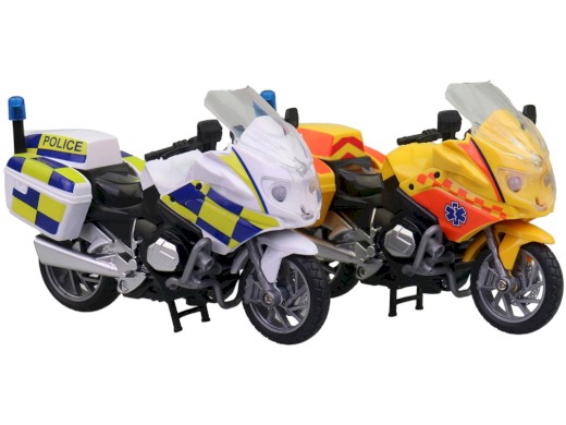 Dětská motorka ambulance a policie– světlo a zvuk