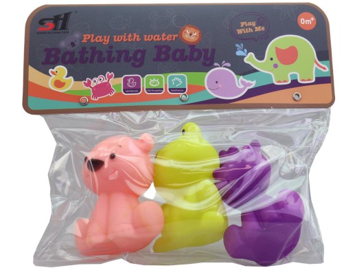 Stříkající zvířátko do vany, 3 ks na kartě