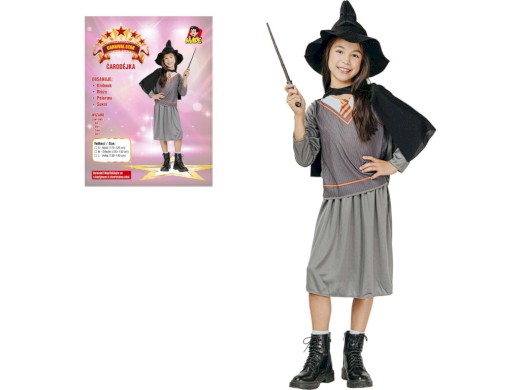 Šaty na karneval - čarodějnice, 120-130 cm