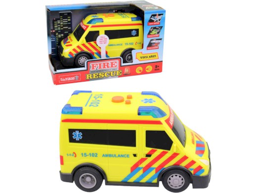 Auto ambulance,světlo, zvuk, 14 x 7 x 6 cm