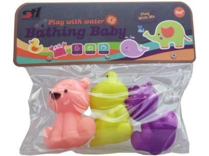 Stříkající zvířátko do vany, 3 ks na kartě