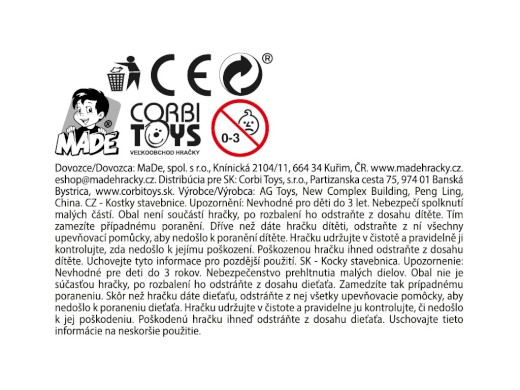 Kostky diorama zvířátka, 6 ks v display boxu