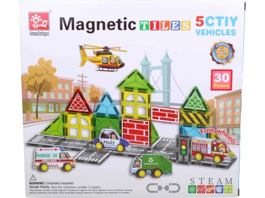 Magnetické stavebnice dráha, 30 dílů