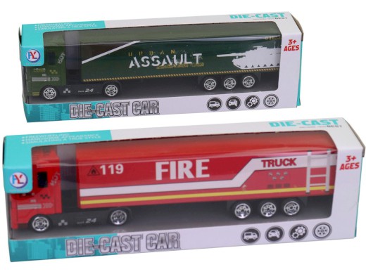 Kamion kovový, 24 ks v display boxu, 19 cm