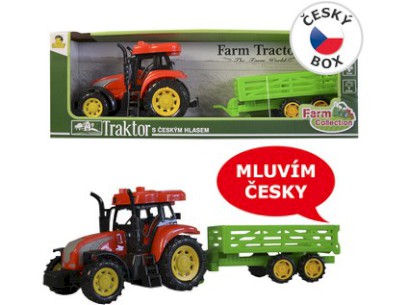 MaDe Traktor s přívěsem česky mluvící 33 x 10 x 8,5 cm