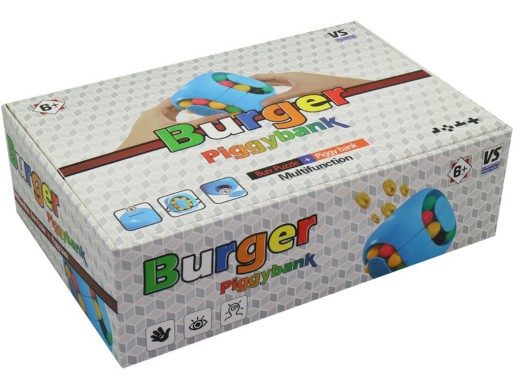 14739 - Kostka magická hamburger - pokladnička, 8 x 8 cm