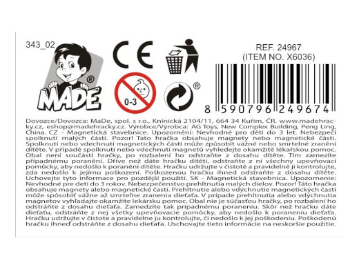 Magnetická stavebnice, 32 x 21 x 5cm