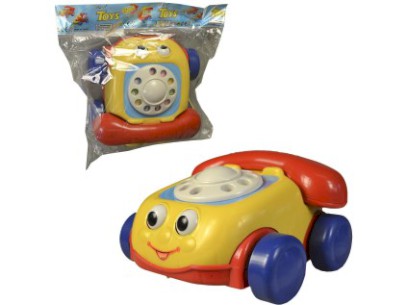 00431 - Telefon se šnůrkou, na tahání, 18 cm