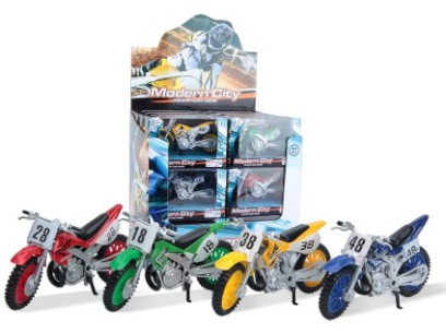 14846 - Motorka závodní kovová, 11,5 x 4,5 x 7,5 cm