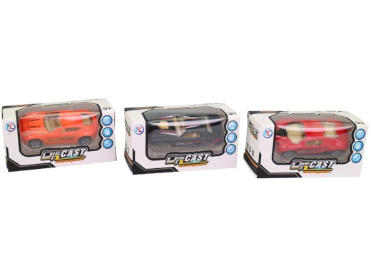 13827 - Auto kovové, zpětný chod, 9 x 4,5 x 3 cm