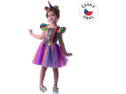 09745 - Šaty na karneval -  jednorožec, 80 - 92 cm