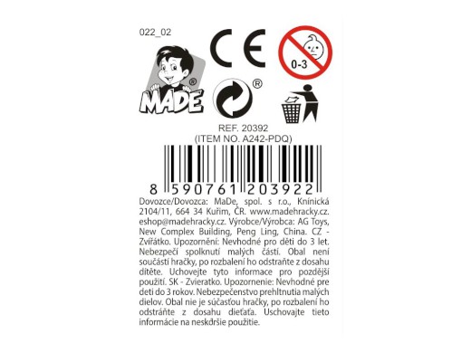 Zvířátko krtek, 24 ks v display boxu, 10 cm