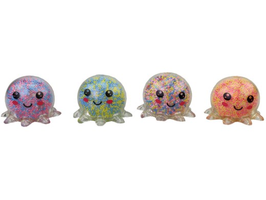 Relaxační chobotnice s světlem, 6cm, 12ks v boxu