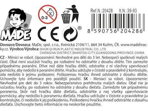 Robot měnící se na auto, 12 cm