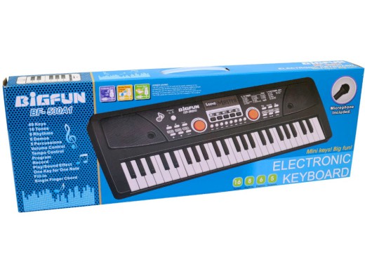 Piáno 49 kláves, mikrofón, 53 x 18 x 5,4 cm