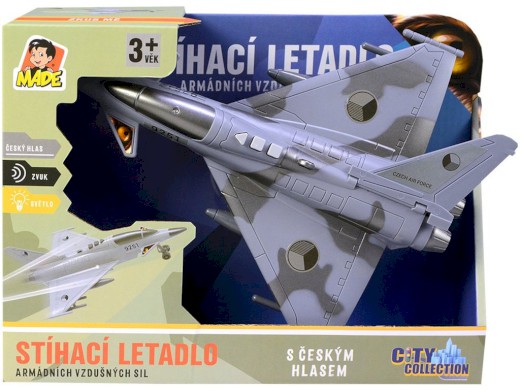 Made Stíhací letadlo na setrvačník na baterie se světlem a zvukem